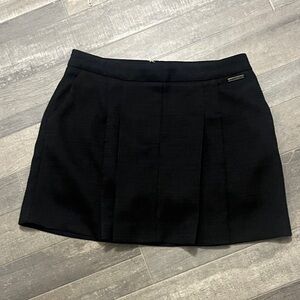 Kenneth Cole Black Pleated Mini Skirt